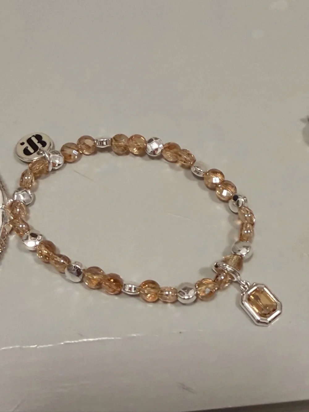 Bomb Party NWOT! Champagne Crystal and Silver Multi-Row Bracelet Set - Picture 8 of 9